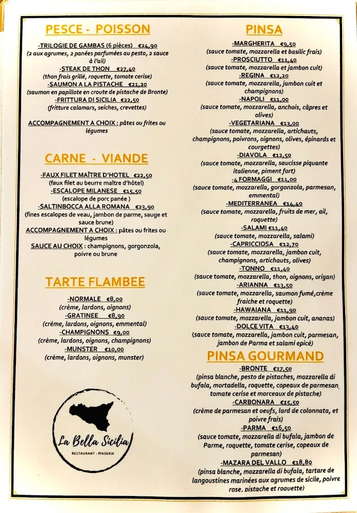Menu_LA BELLA SICILIA Restaurant-Pinseria_Surbourg_image_4