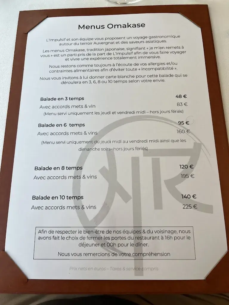 Menu_L'Impulsif_Châtel-Guyon_immagine_1