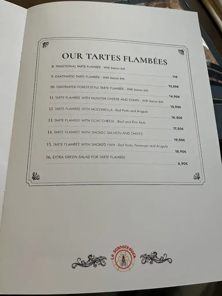 Menu_Restaurant Alsacien Strasbourg Schnockeloch - Tarte flambée Flammekueche_Strasbourg_image_4