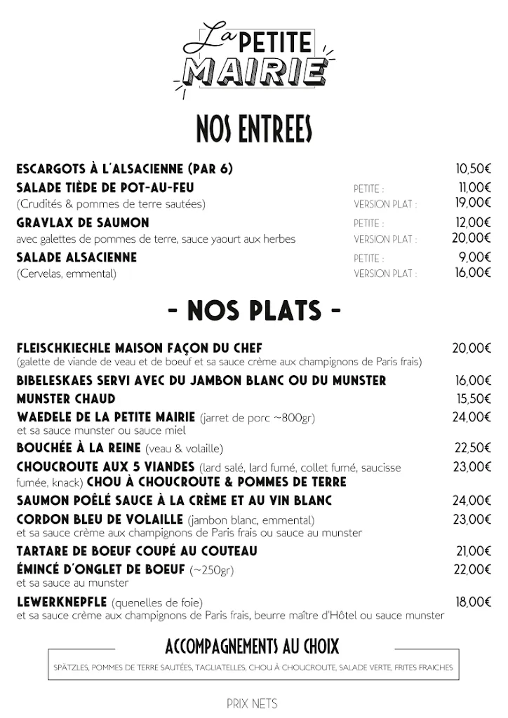 Menü_La Petite Mairie - Restaurant traditionnel_Strasbourg_Bild_1