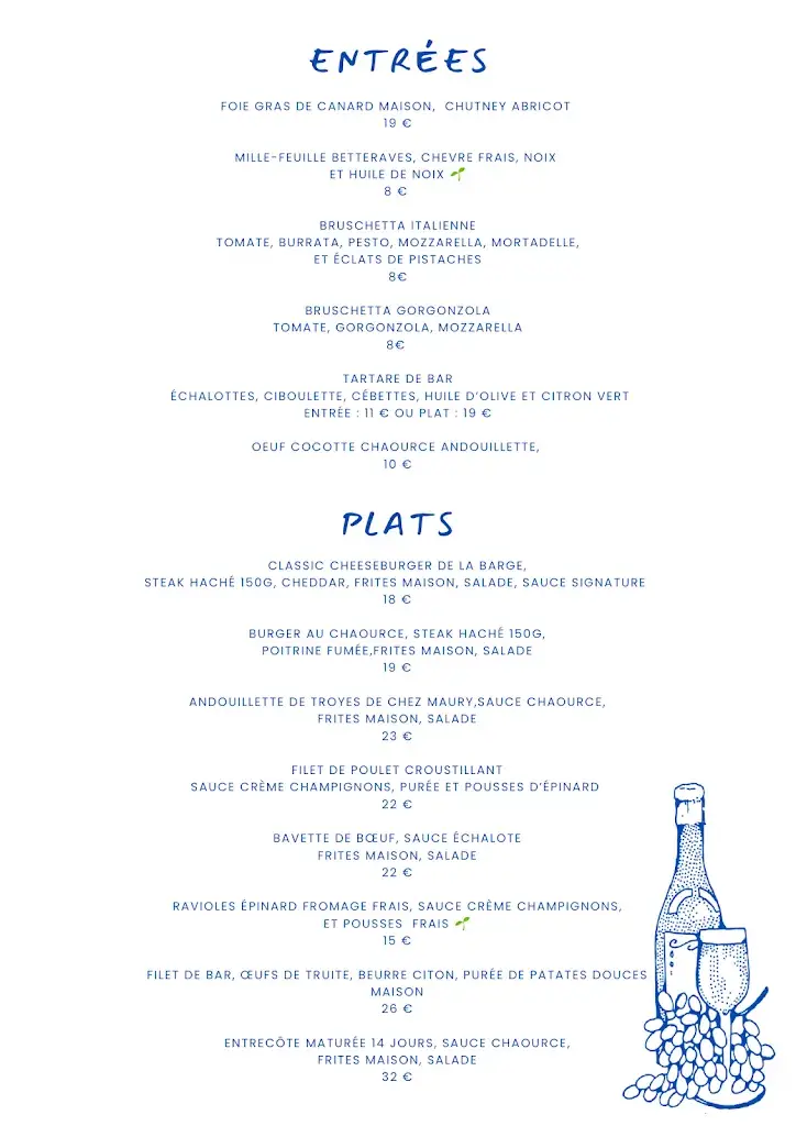 Menu_La Barge Restaurant_Troyes_image_2