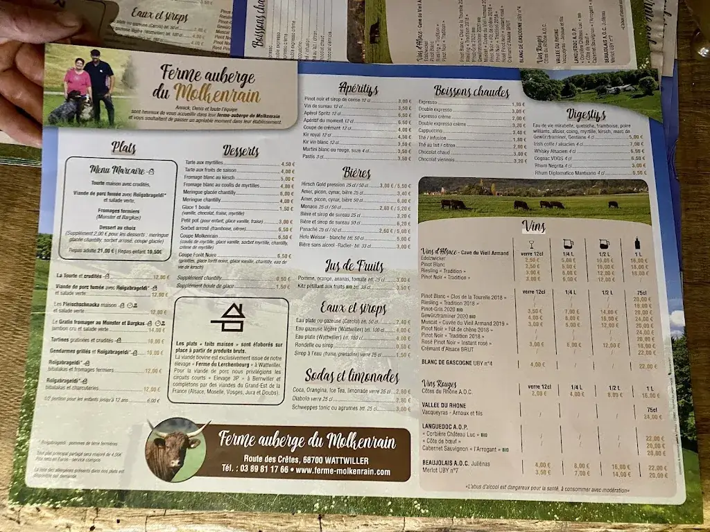 Menu_Ferme Auberge du Molkenrain_Wattwiller_image_2