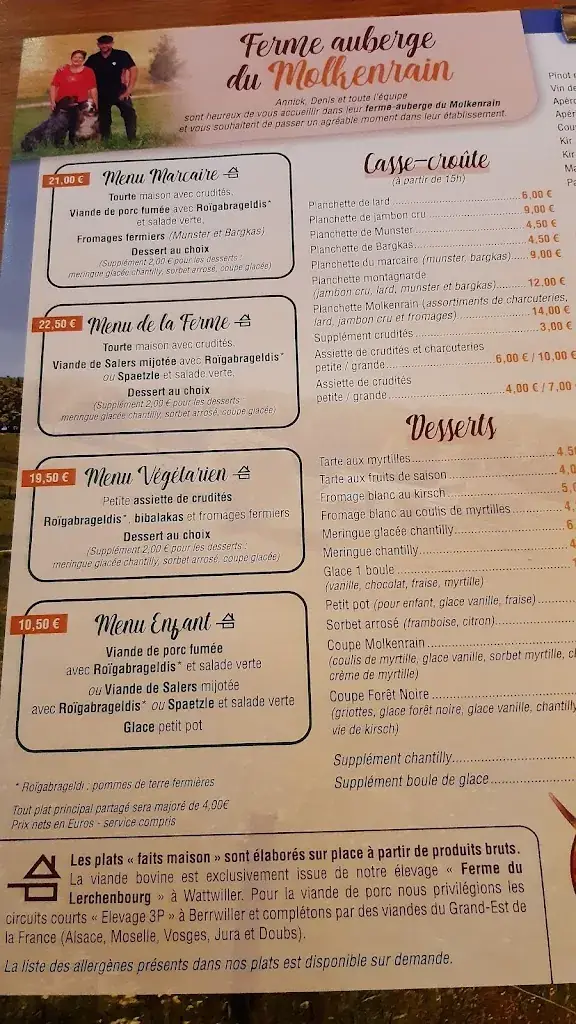 Menu_Ferme Auberge du Molkenrain_Wattwiller_image_3