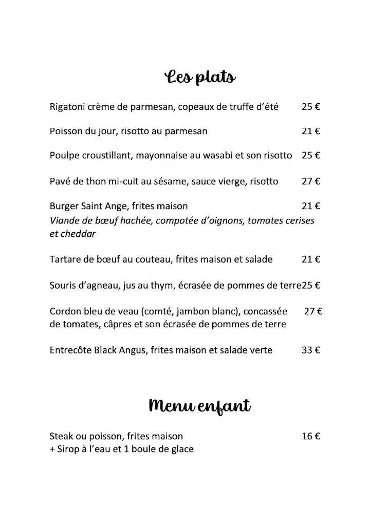 Menu_Le Saint Ange_Claix_immagine_1