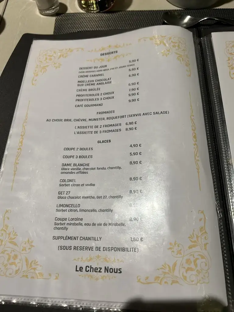 Menu_Le Chez Nous Verdun_Verdun_image_3
