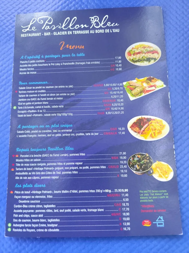 Menu_Restaurant Le Pavillon Bleu_Villey-Saint-Étienne_image_3
