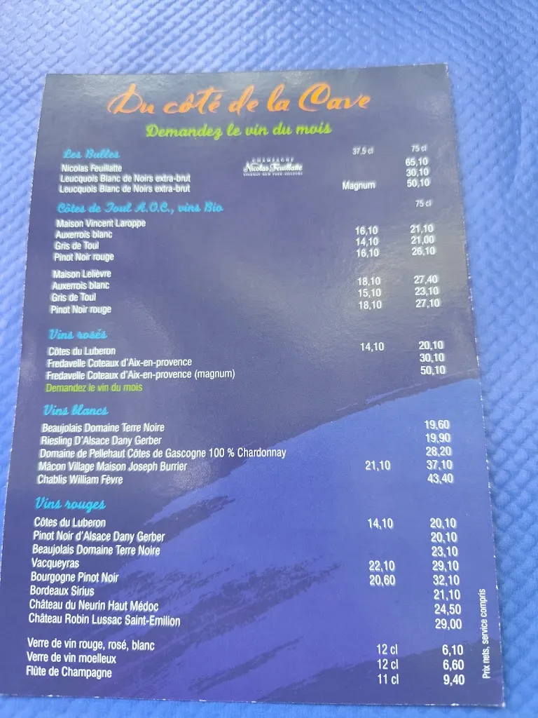 Menu_Restaurant Le Pavillon Bleu_Villey-Saint-Étienne_image_4