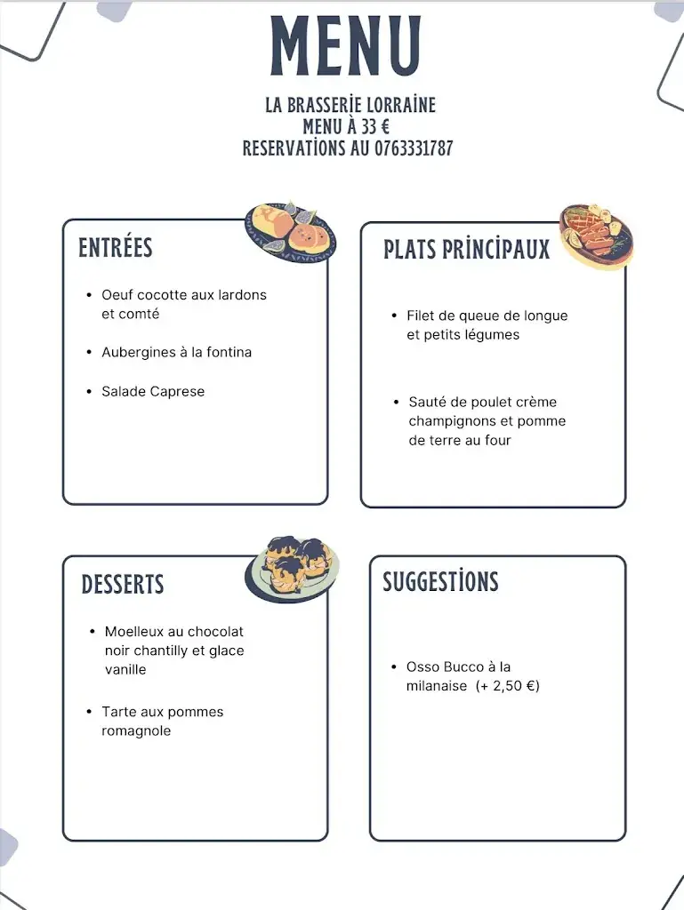Menu_La Brasserie Lorraine, 3 rue Louis et Félix Moreau 54330 Vezelise_Vézelise_image_1
