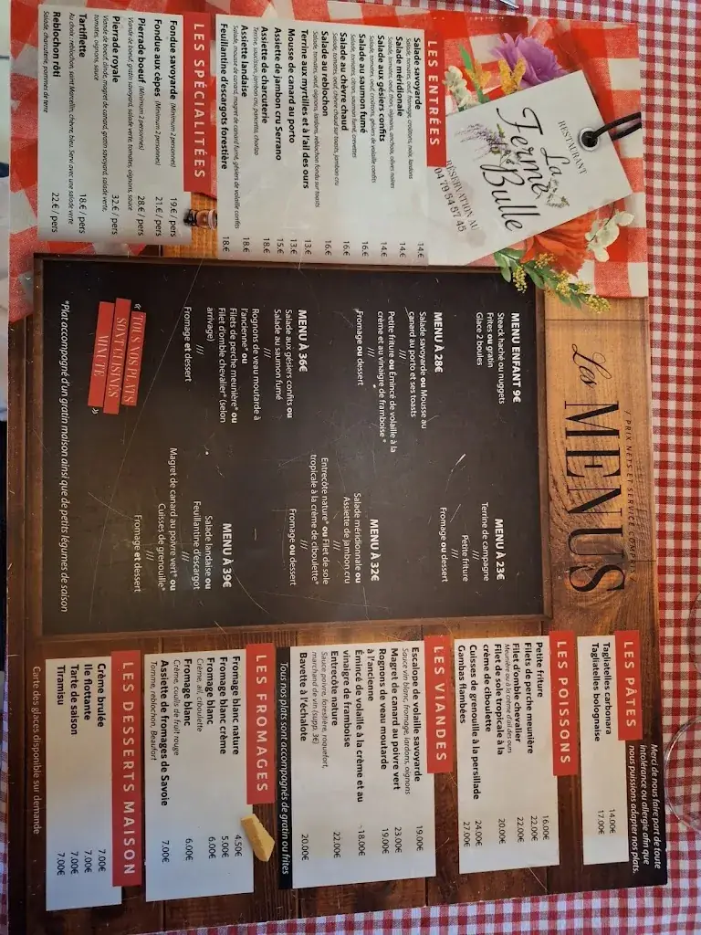 Menu_Restaurant La Ferme Du Bulle_Chanaz_immagine_2