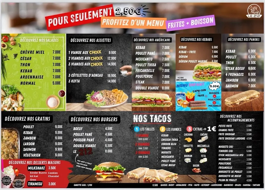 Menu_Le 212 Tacos-Burger-Pizza-Kebab-Friterie_Vireux-Molhain_immagine_1