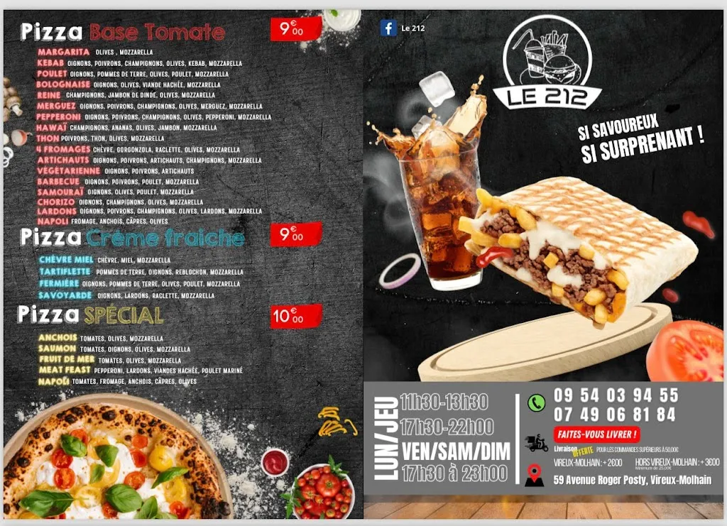 Menu_Le 212 Tacos-Burger-Pizza-Kebab-Friterie_Vireux-Molhain_immagine_2