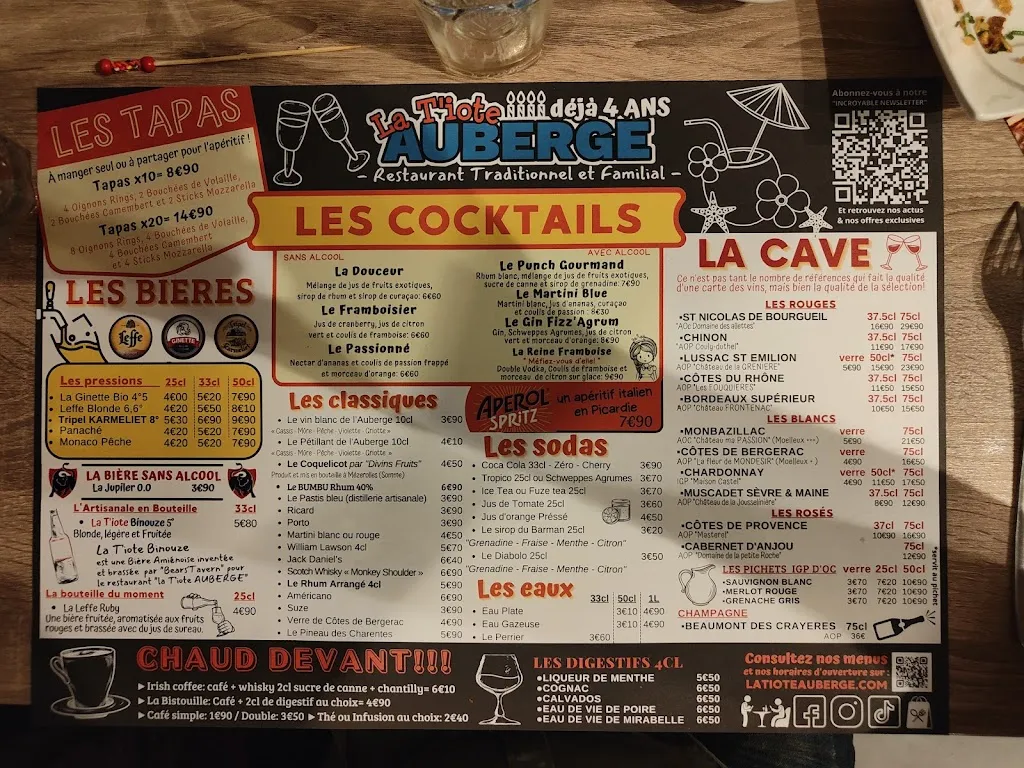 Menu_La T'iote AUBERGE_Dreuil-lès-Amiens_immagine_1