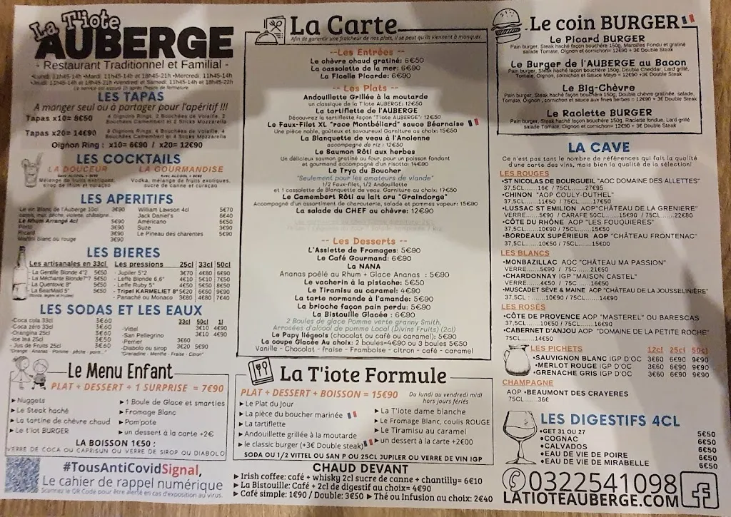 Menu_La T'iote AUBERGE_Dreuil-lès-Amiens_immagine_2