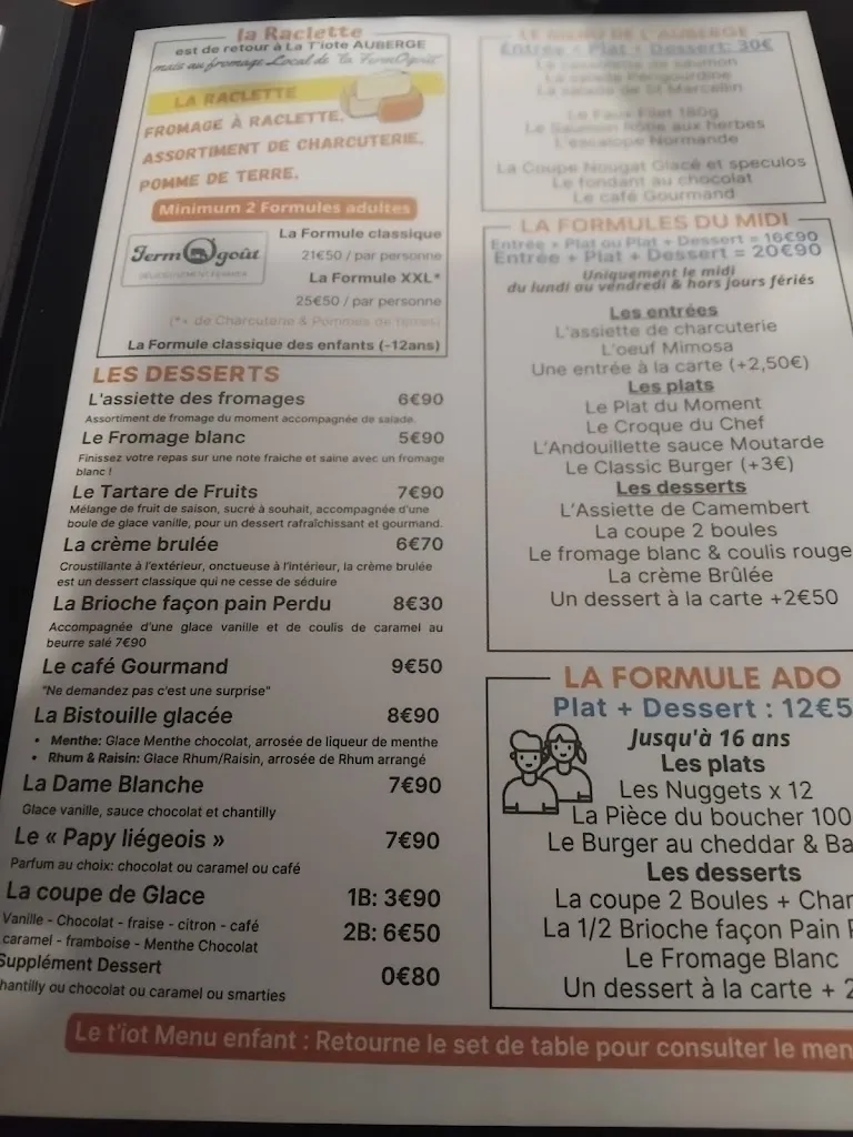 Menu_La T'iote AUBERGE_Dreuil-lès-Amiens_immagine_4