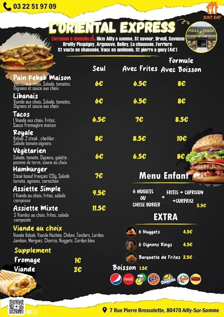 Menu_L'oriental express kebab et pizza_Ailly-sur-Somme_image_1