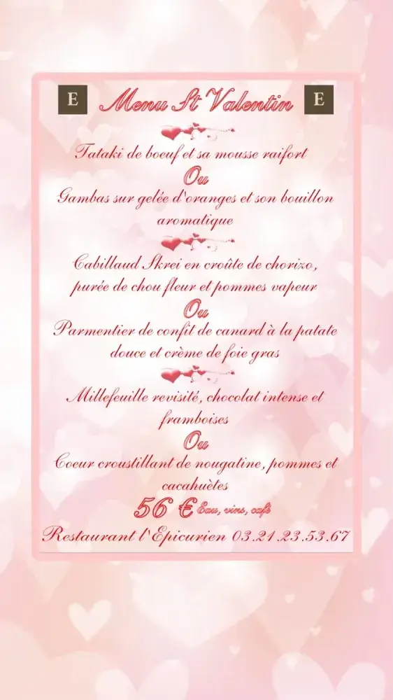 Menu_L'Épicurien_Arras_immagine_2