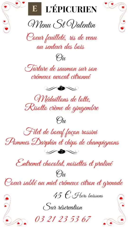 Menu_L'Épicurien_Arras_immagine_3