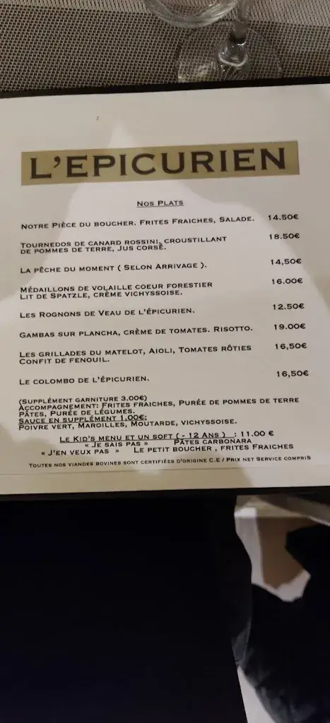 Menu_L'Épicurien_Arras_immagine_4