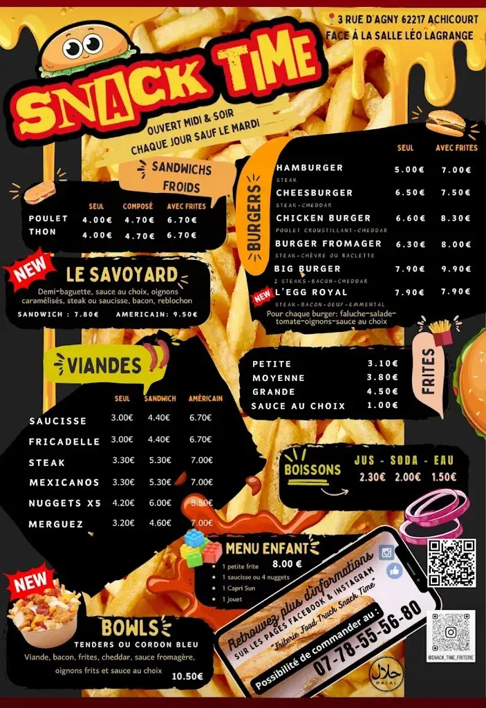 Menu_Friterie Snack time Achicourt_Achicourt_image_2