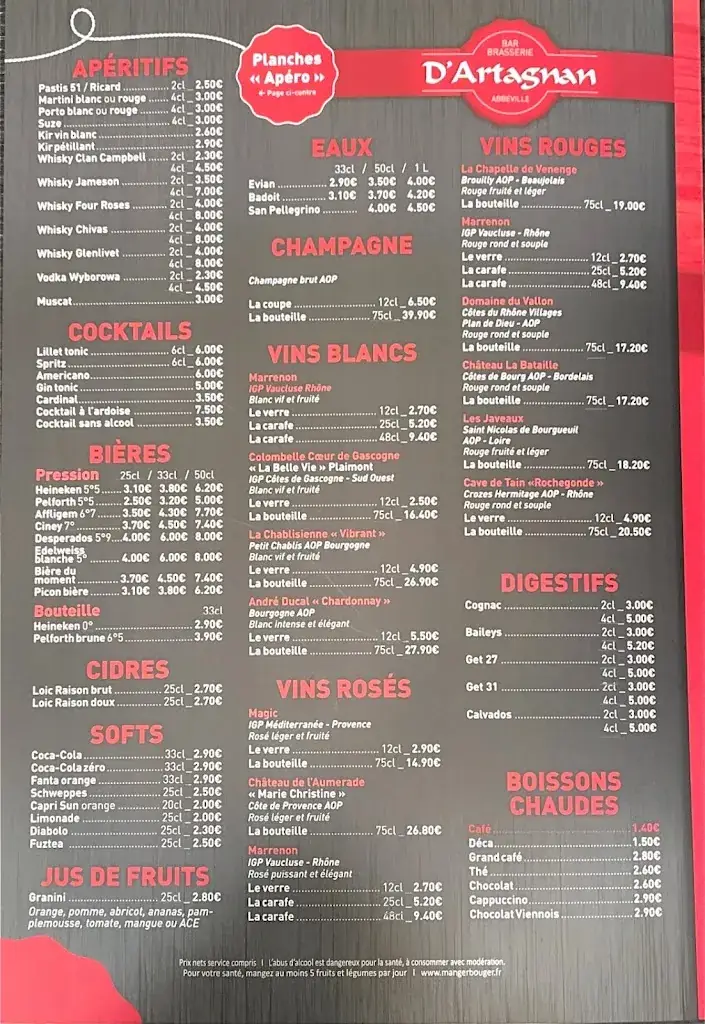 Menu_D'Artagnan_Abbeville_image_3