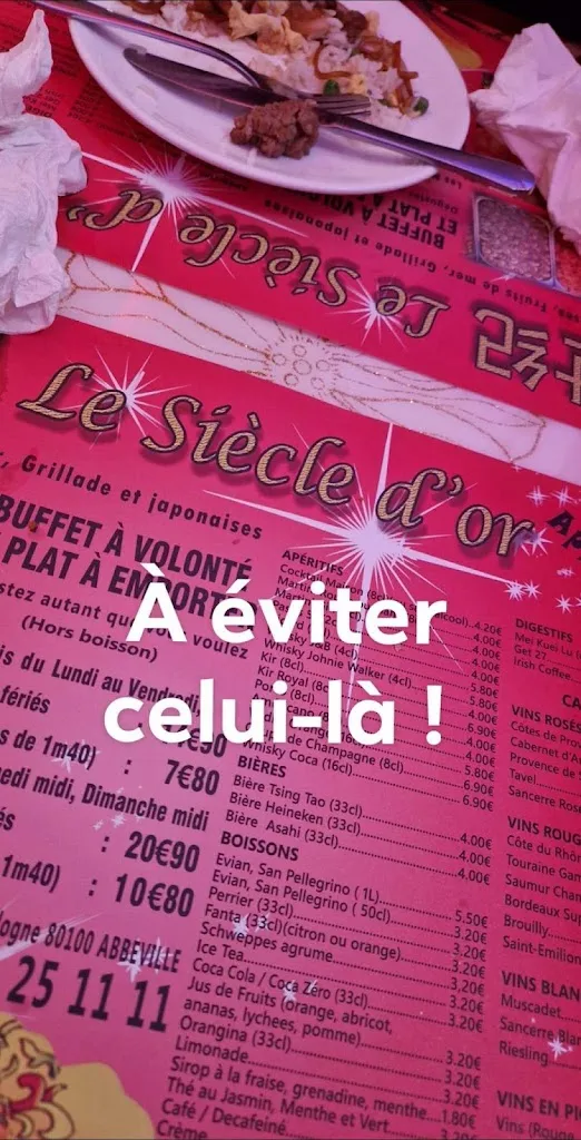 Menu_Le Siecle D'Or 80_Abbeville_image_1