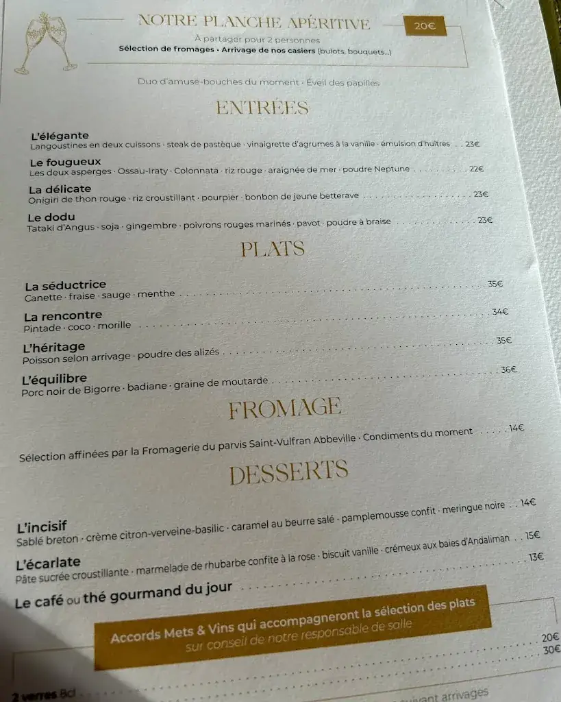 Menu_La Léontine « Maison de Passion »_Abbeville_image_2