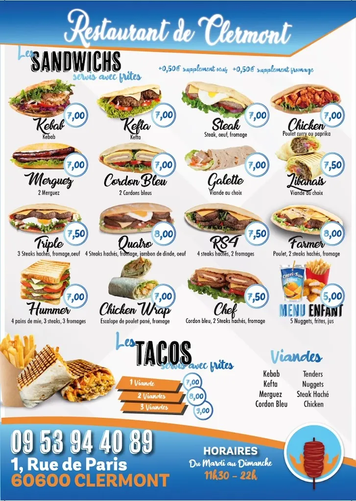 Menu_Restaurant de Clermont_Clermont_image_2