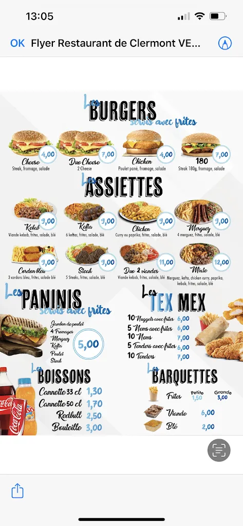 Menu_Restaurant de Clermont_Clermont_image_3