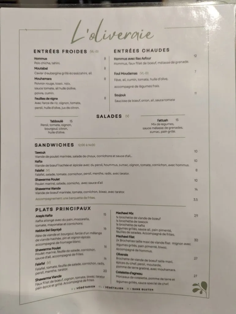 Menu_Restaurant Libanais l'Oliveraie_Albertville_immagine_1