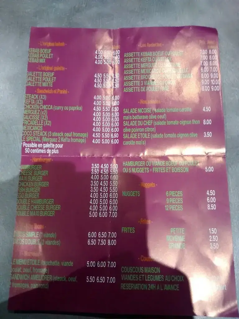 Menu_L'etoile d'Abscon_Abscon_image_1