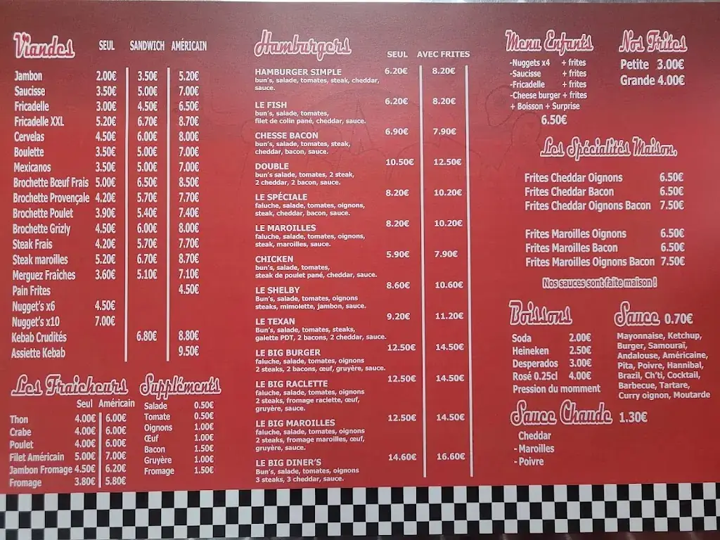 Menu_Diner's Frites_Somain_image_1