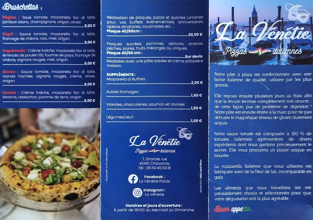 Menu_La Vénétie pizzas_Chavanay_imagen_2