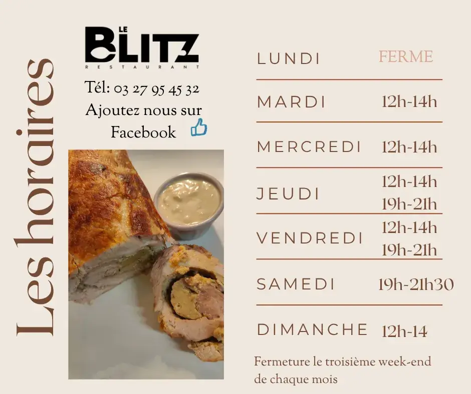 Menu_Restaurant LE BLITZ brasserie traditionnelle fait maison_Somain_image_1
