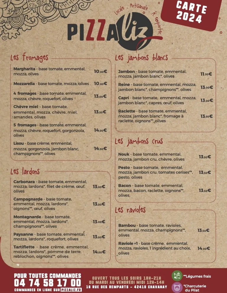 Menü_Pizzaliz Chavanay_Chavanay_Bild_2