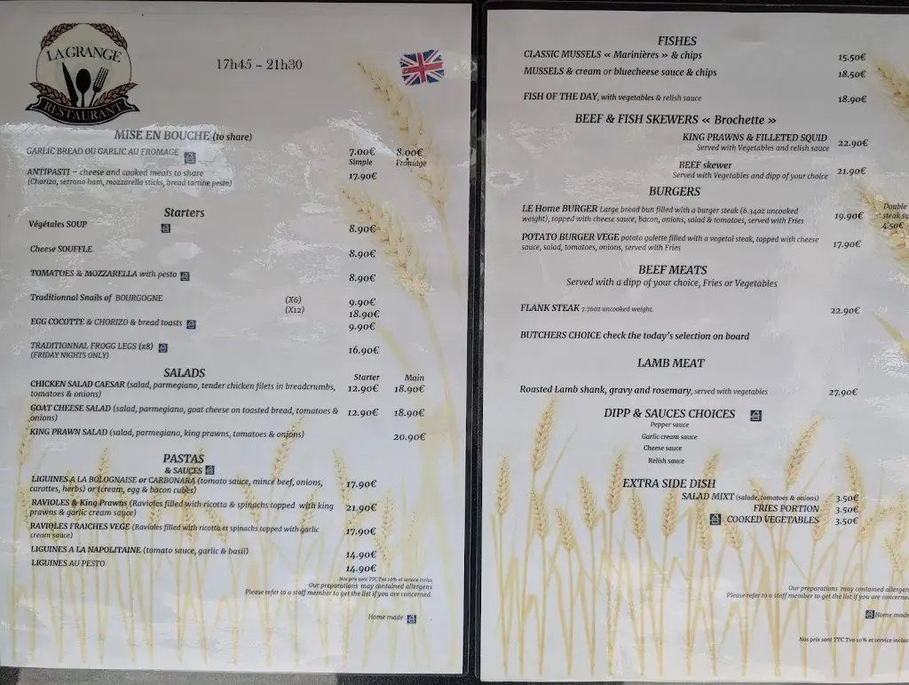 Menü_La Brasserie Willo_Berny-Rivière_Bild_1