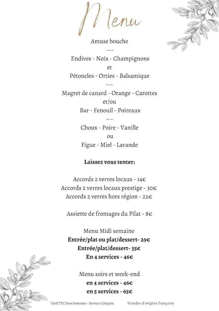 Menü_L'Oliveraie_Chapelle-Villars_Bild_1