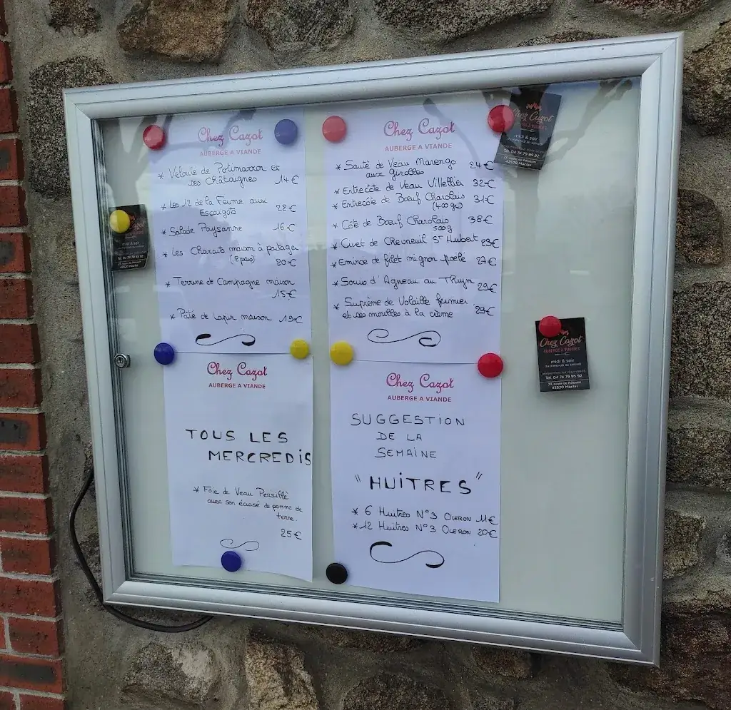 Menu_Auberge Chez Cazot_Maclas_image_1
