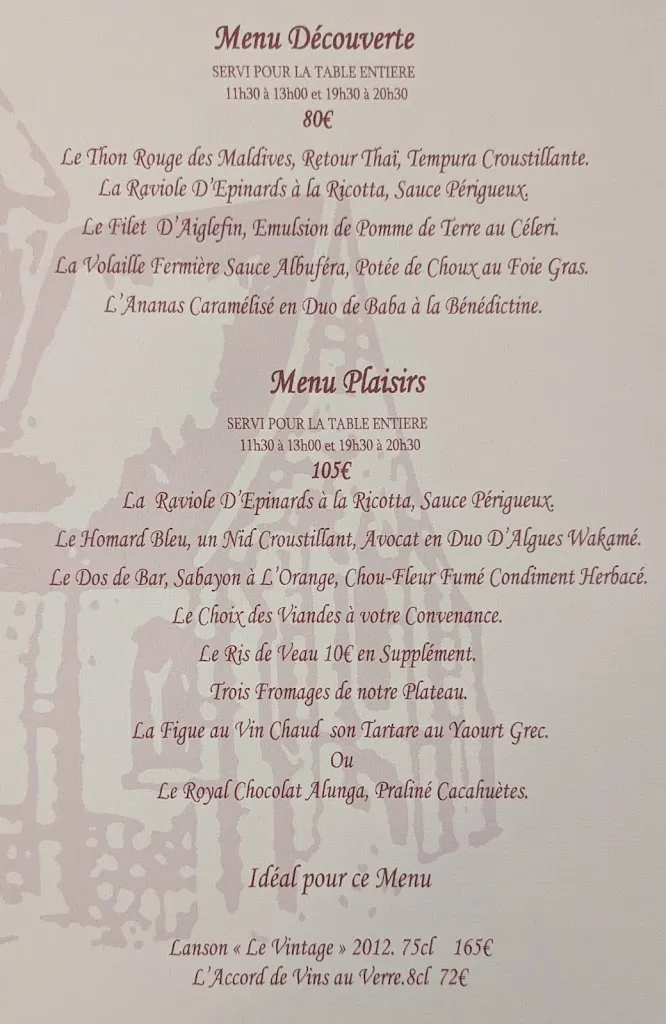 Menü_La Grange de Belle Eglise_Belle-Église_Bild_3