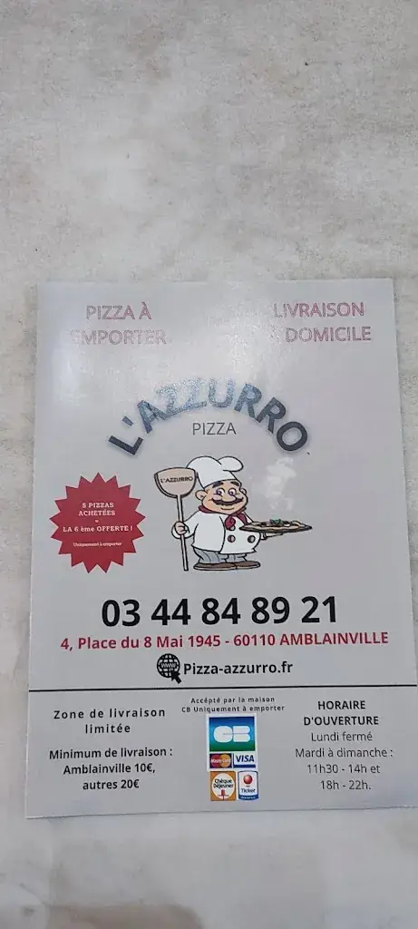 Menu_PIZZA L'AZZURRO_Amblainville_image_3