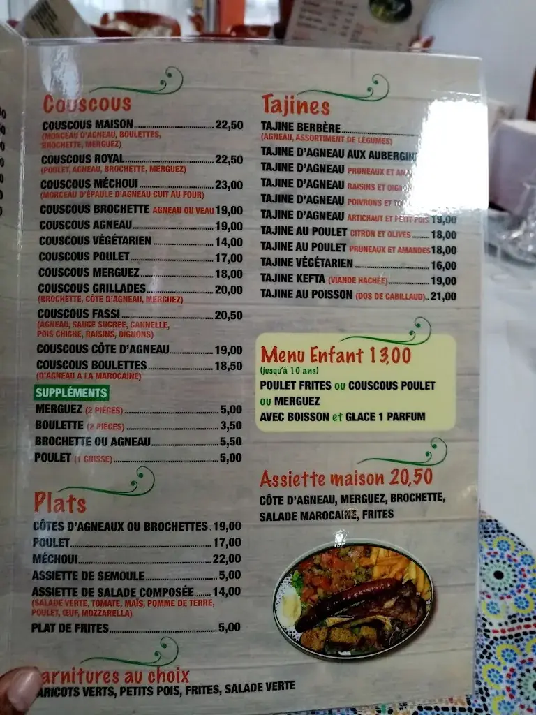 Menu_Le Palais de Marrakech_Méru_image_1