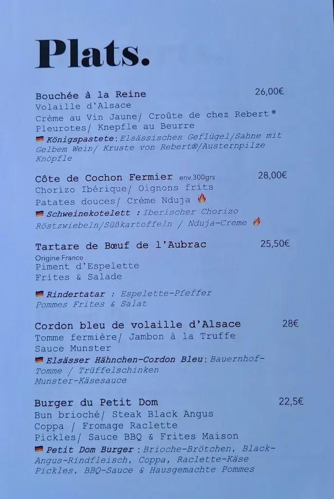 Menu_Le Petit Dominicain - Restaurant & Gîtes_Wissembourg_image_1
