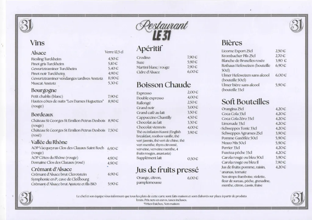 Menu_Restaurant le 31_Wissembourg_image_1