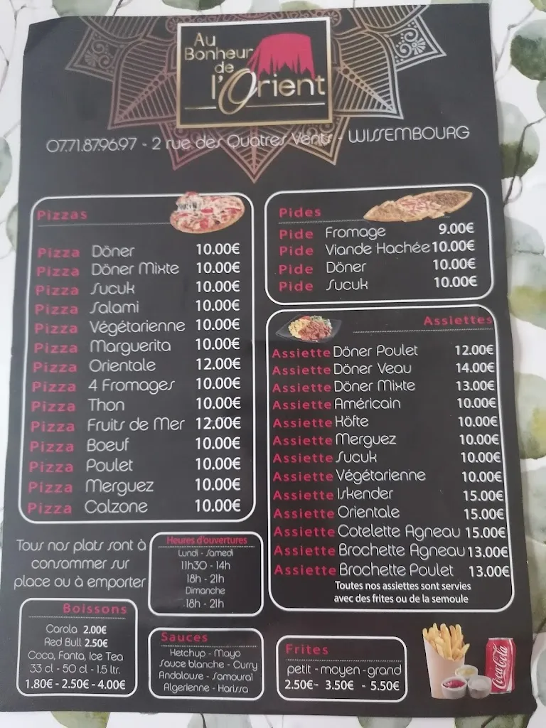 Menu_AU BONHEUR DE L'ORIENT_Wissembourg_image_2