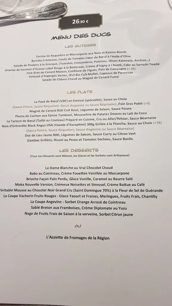 Menu_Bistrot des Ducs_Angers_immagine_4