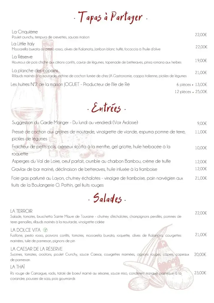 Menu_La Réserve Angers_Angers_image_1