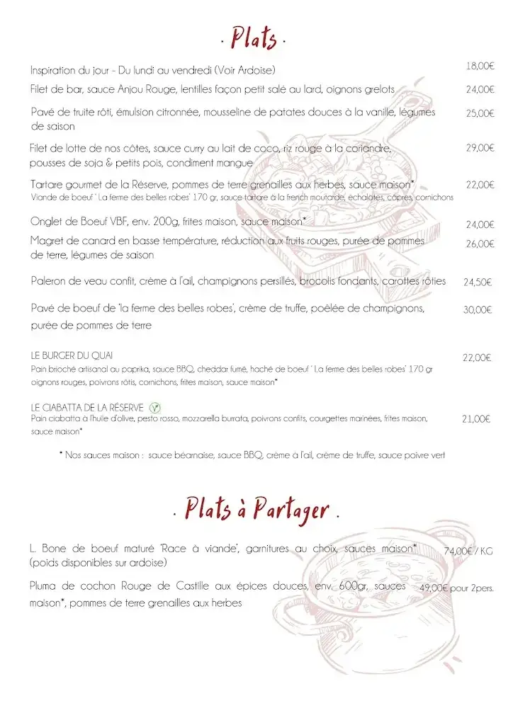 Menu_La Réserve Angers_Angers_image_4