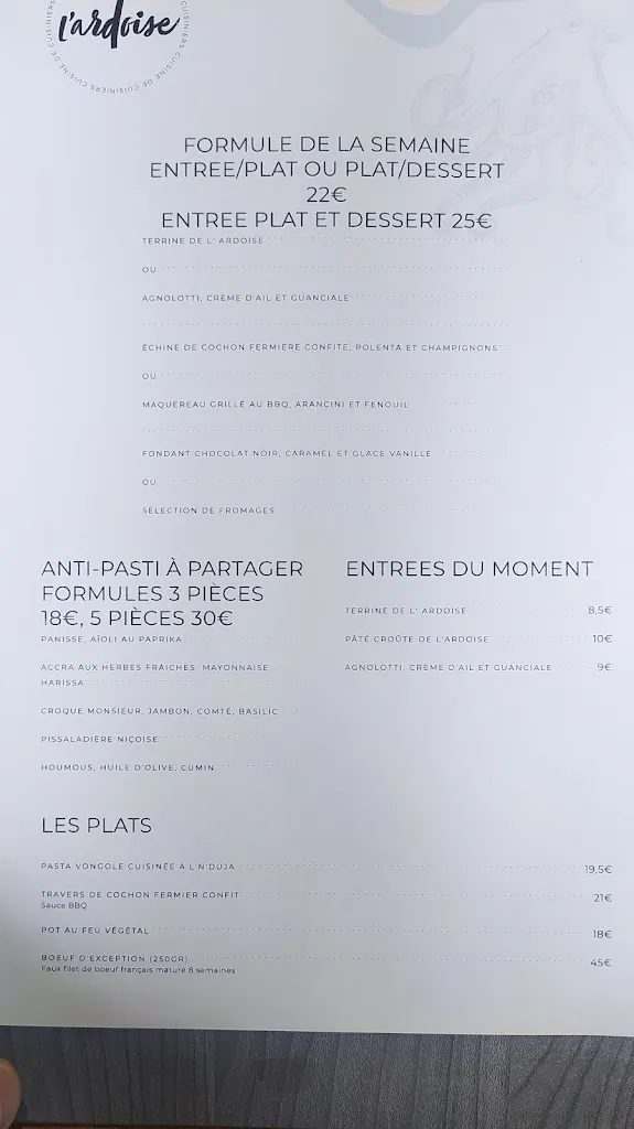 Menu_L' Ardoise_Angers_immagine_1