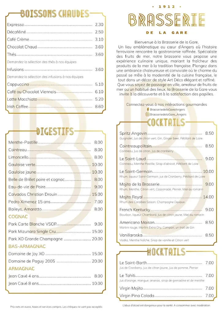 Menu_Brasserie de la Gare_Angers_image_1