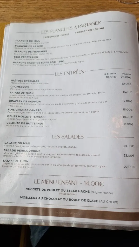 Menu_Le Mail Restaurant - Cuisine Bistronomique - Angers_Angers_image_1