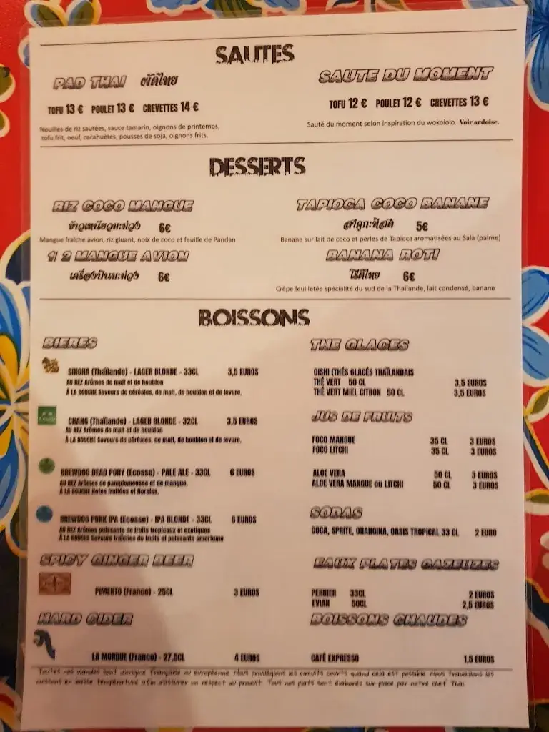 Menu_Sawasdee Bangkok ANGERS_Angers_image_1